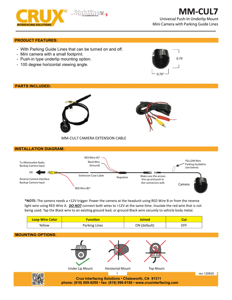 Page 1 de la notice Manuel utilisateur CRUX MM-CUL7