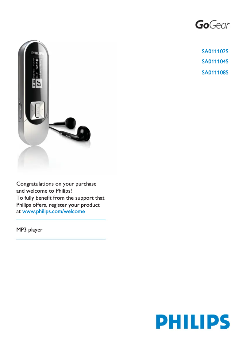 Image de la première page du manuel de l'appareil GoGear SA011102S