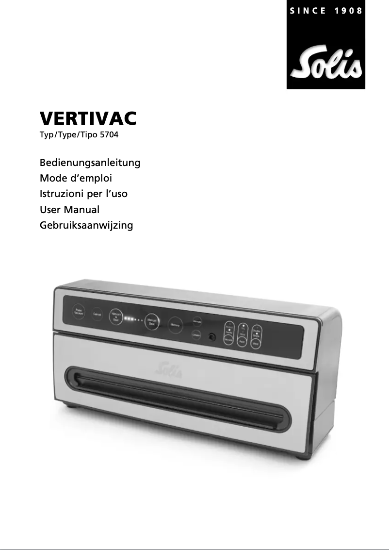 Image de la première page du manuel de l'appareil VertiVac 5704