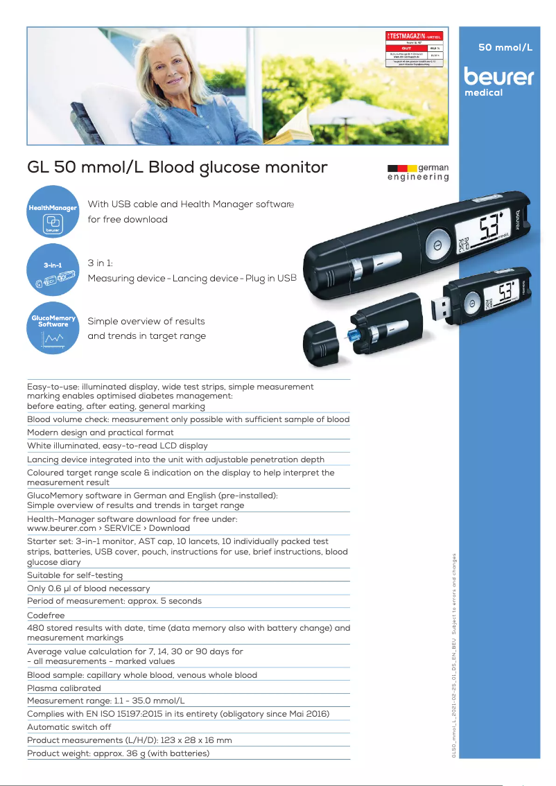 Image de la première page du manuel de l'appareil GL 50 evo