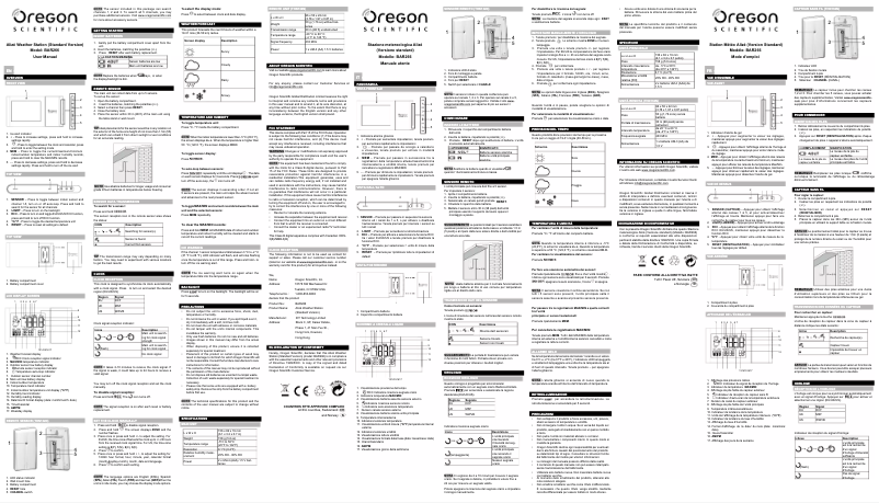 Page 1 de la notice Manuel utilisateur Oregon Scientific Alizé BAR266