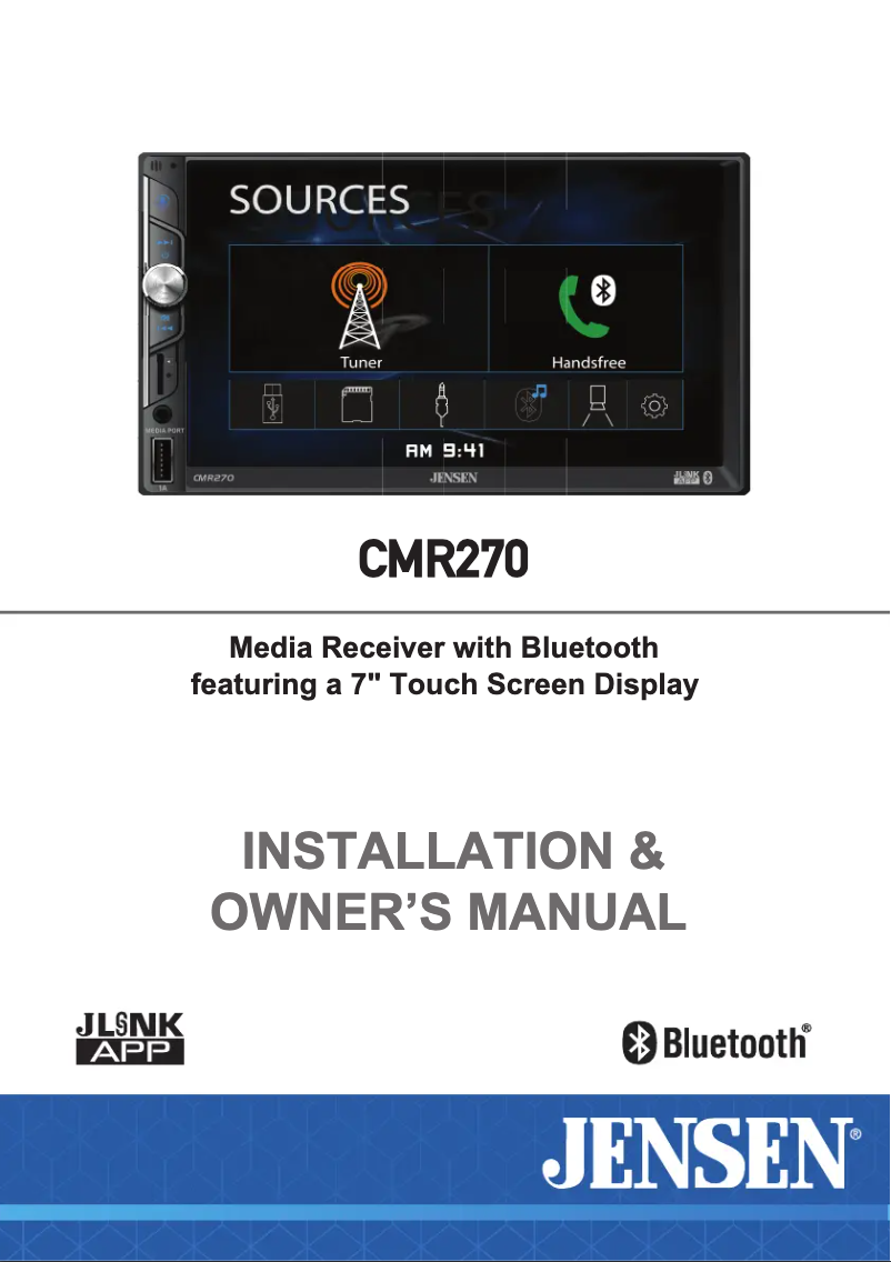 Page n°1 - Manuel utilisateur Jensen CMR270