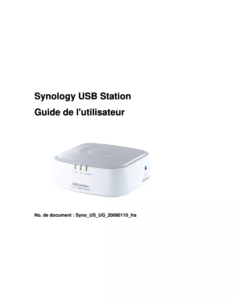 Page n°1 - Manuel utilisateur Synology USB Station