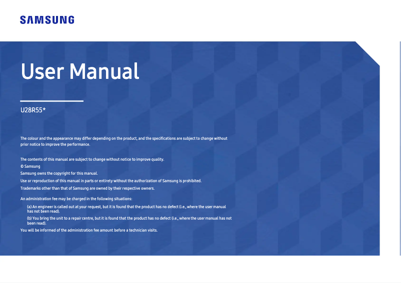 Page n°1 - Manuel utilisateur Samsung U28R550U