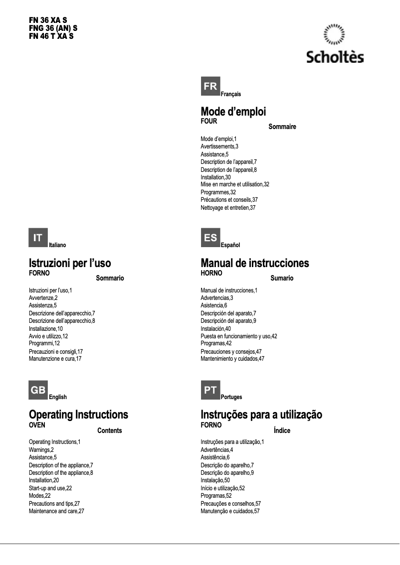 Image de la première page du manuel de l'appareil FNG 36 (AN) S