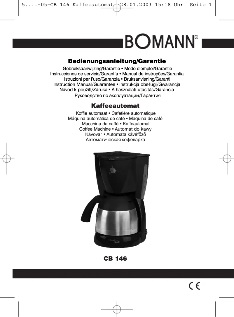 Page n°1 - Manuel utilisateur Bomann CB 146