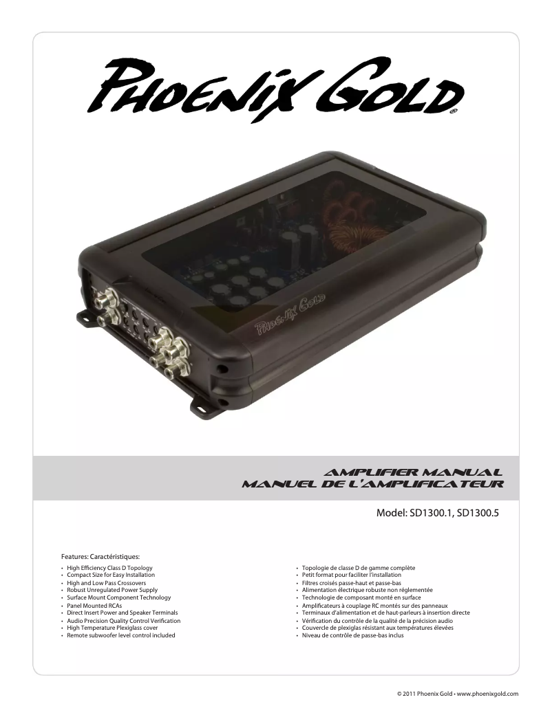 Page 1 de la notice Manuel utilisateur Phoenix Gold SD1300.5