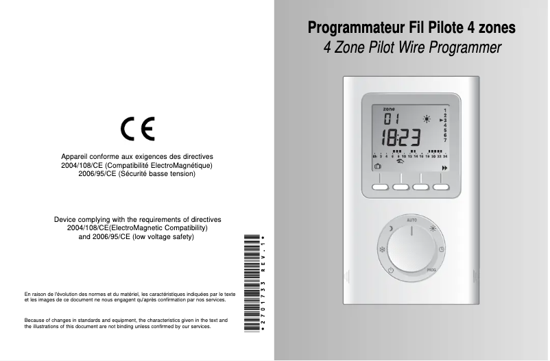Page 1 de la notice Manuel utilisateur Dimplex RXPW4N