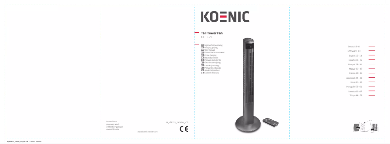 Image de la première page du manuel de l'appareil KTF 121