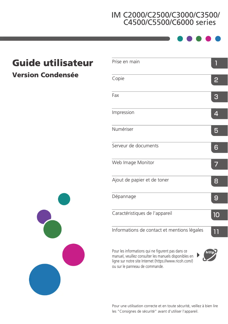 Page n°1 - Manuel utilisateur Ricoh IM C3000LT