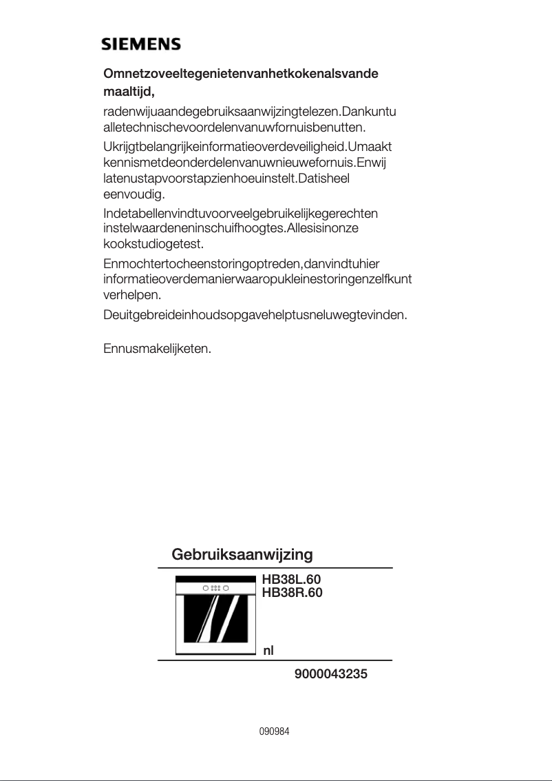 Page 1 de la notice Manuel utilisateur Siemens HB38L260