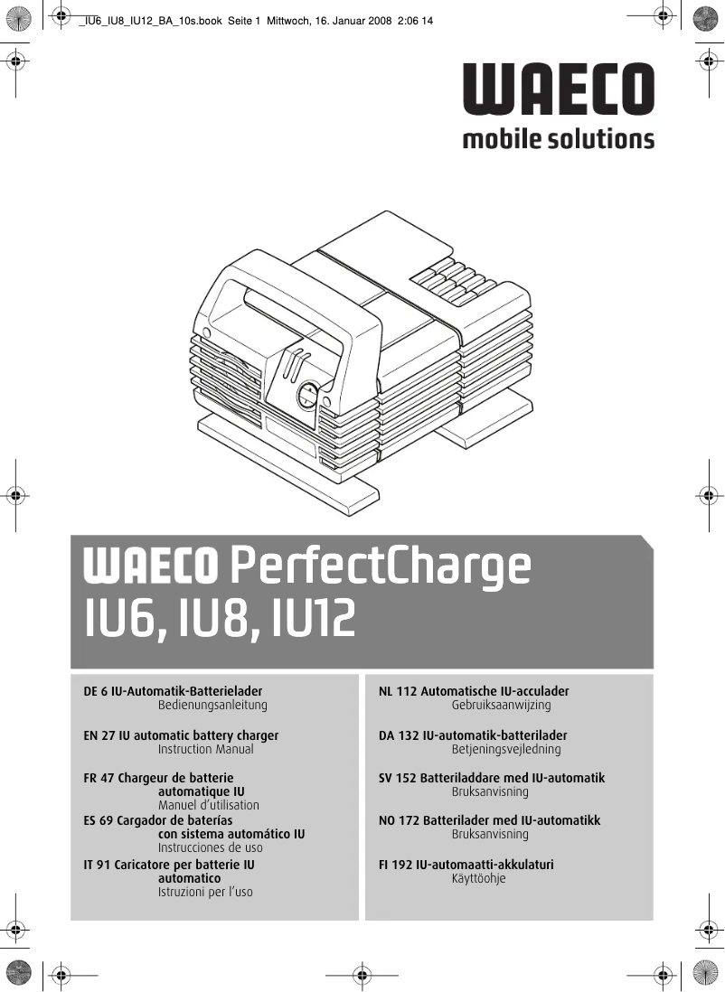 Page n°1 - Manuel utilisateur Waeco PerfectCharge IU6
