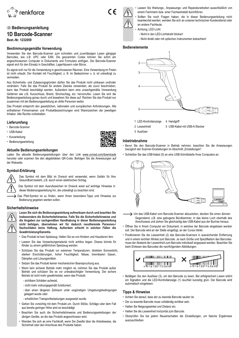 Página 1 del manual Manual de usuario Renkforce 7A CR6307A