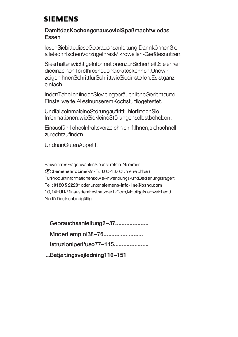 Page 1 de la notice Mode d'emploi Siemens HF25M6L2