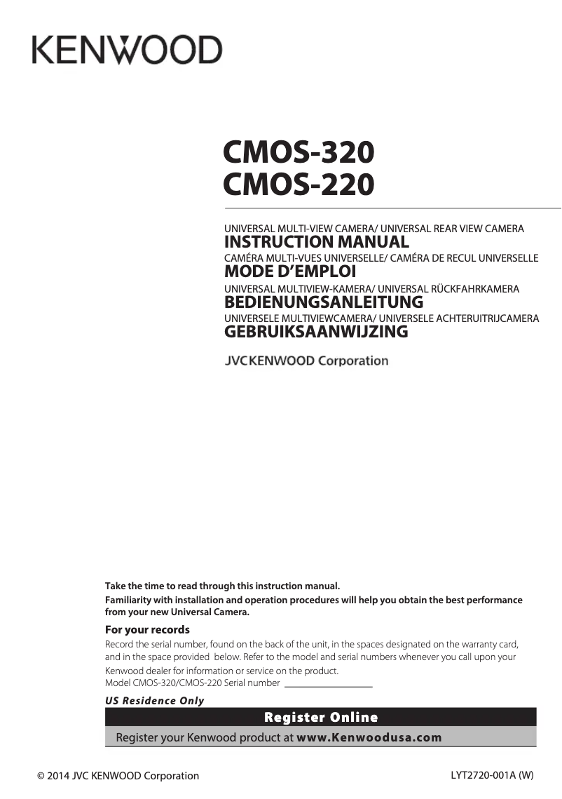 Page 1 de la notice Manuel utilisateur Kenwood CMOS-220