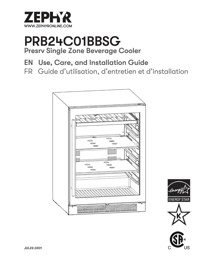Page 1 de la notice Manuel utilisateur Zephyr PRB24C01BBSG