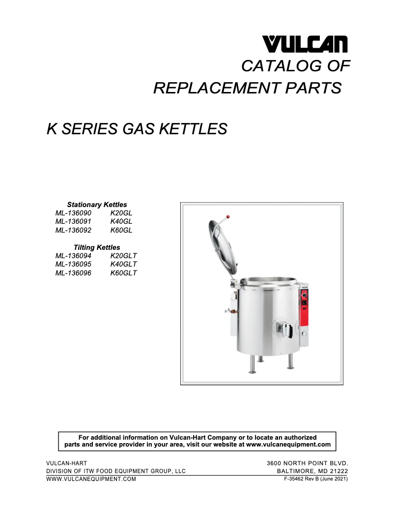 Page n°1 - Catalogue Vulcan K20GL