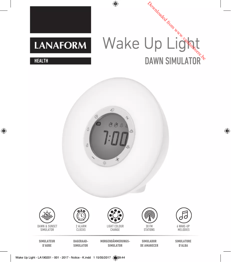 Page n°1 - Manuel utilisateur Lanaform Wake Up Light