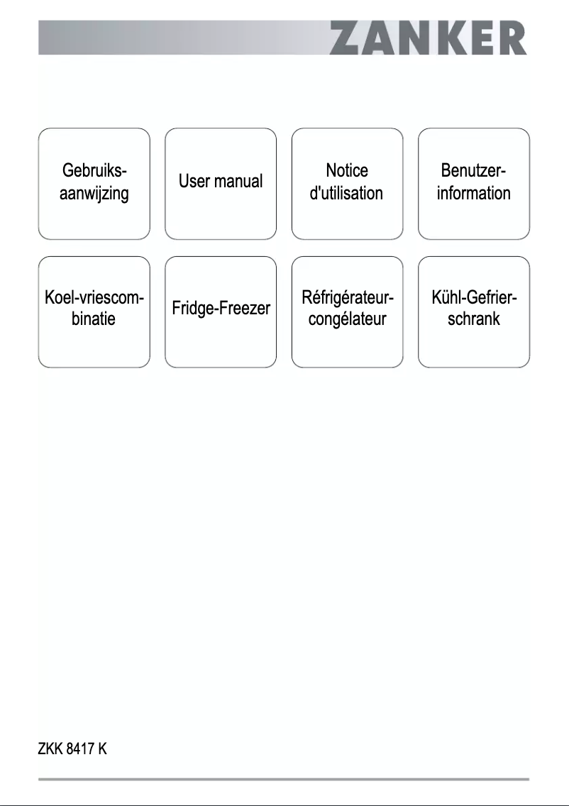 Page 1 de la notice Manuel utilisateur Zanker ZKK 8417K