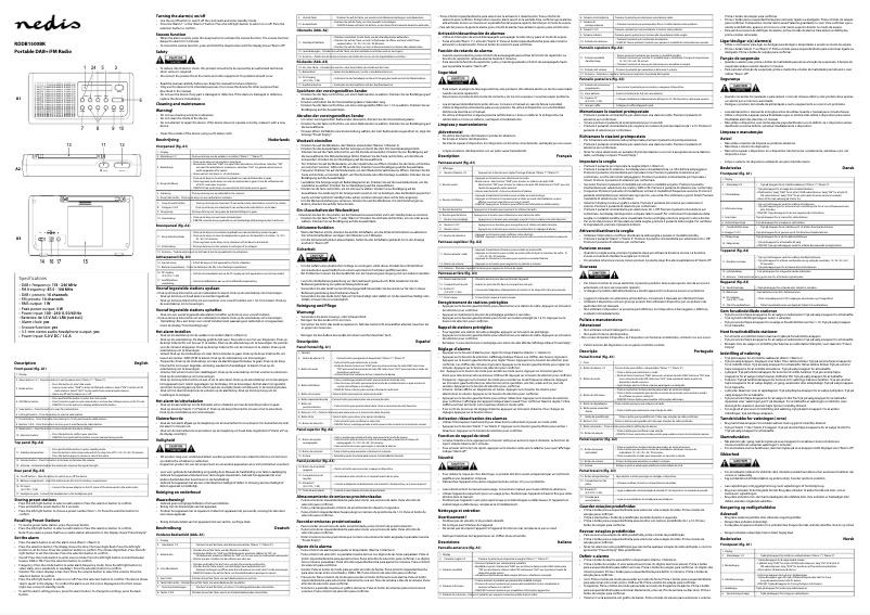 Page 1 de la notice Manuel utilisateur Nedis RDDB1500BK