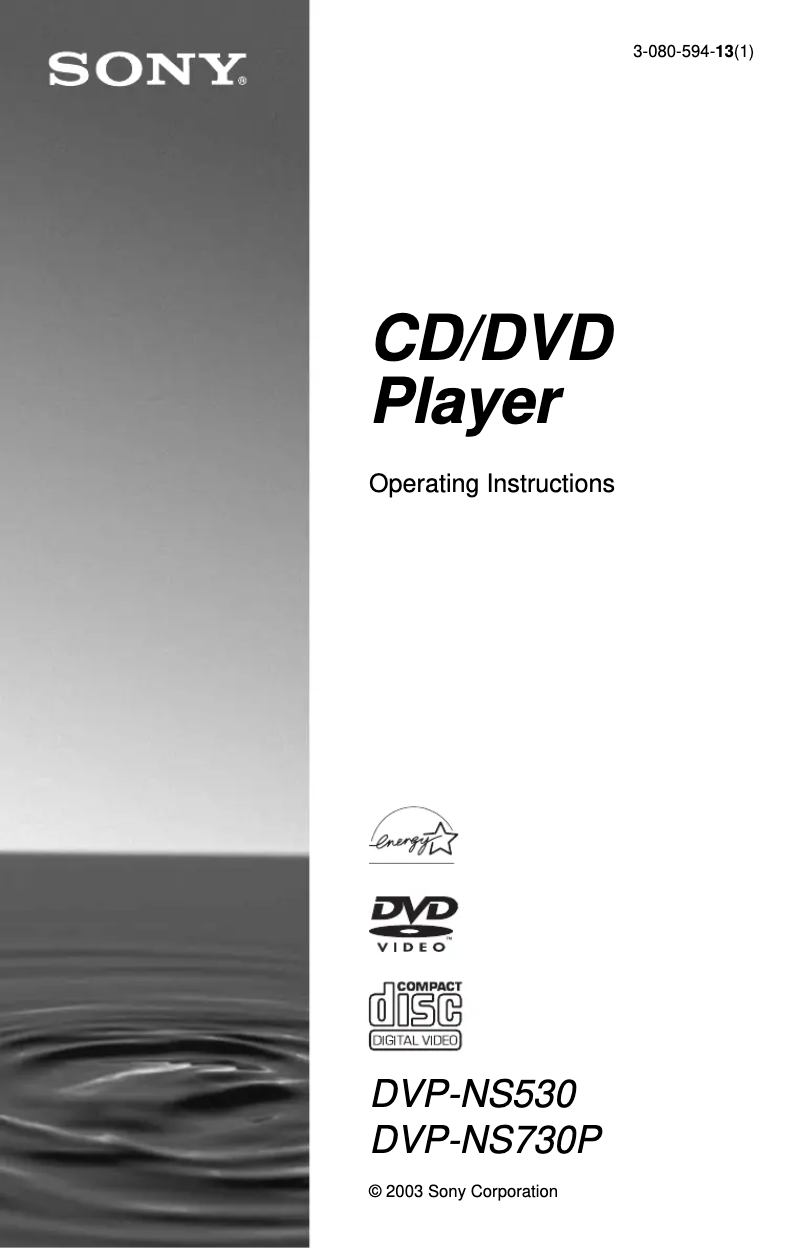 Page n°1 - Manuel utilisateur Sony DVP-NS530