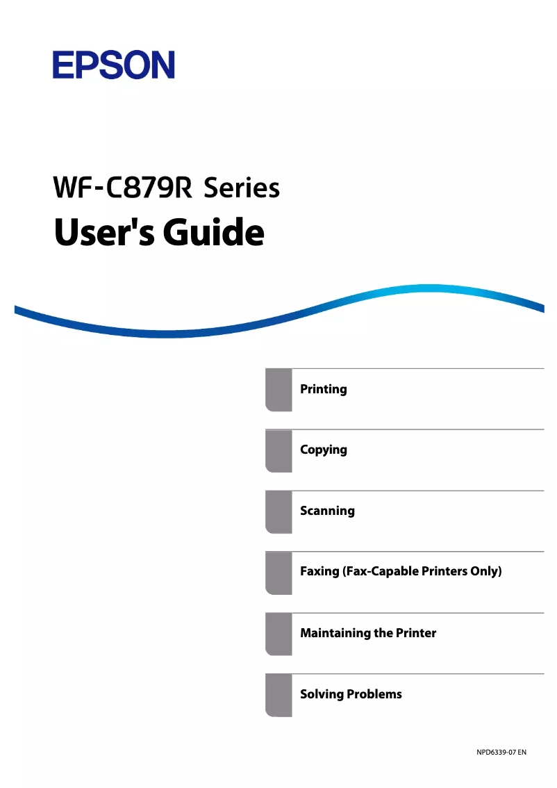 Image de la première page du manuel de l'appareil WorkForce Pro WF-C879R