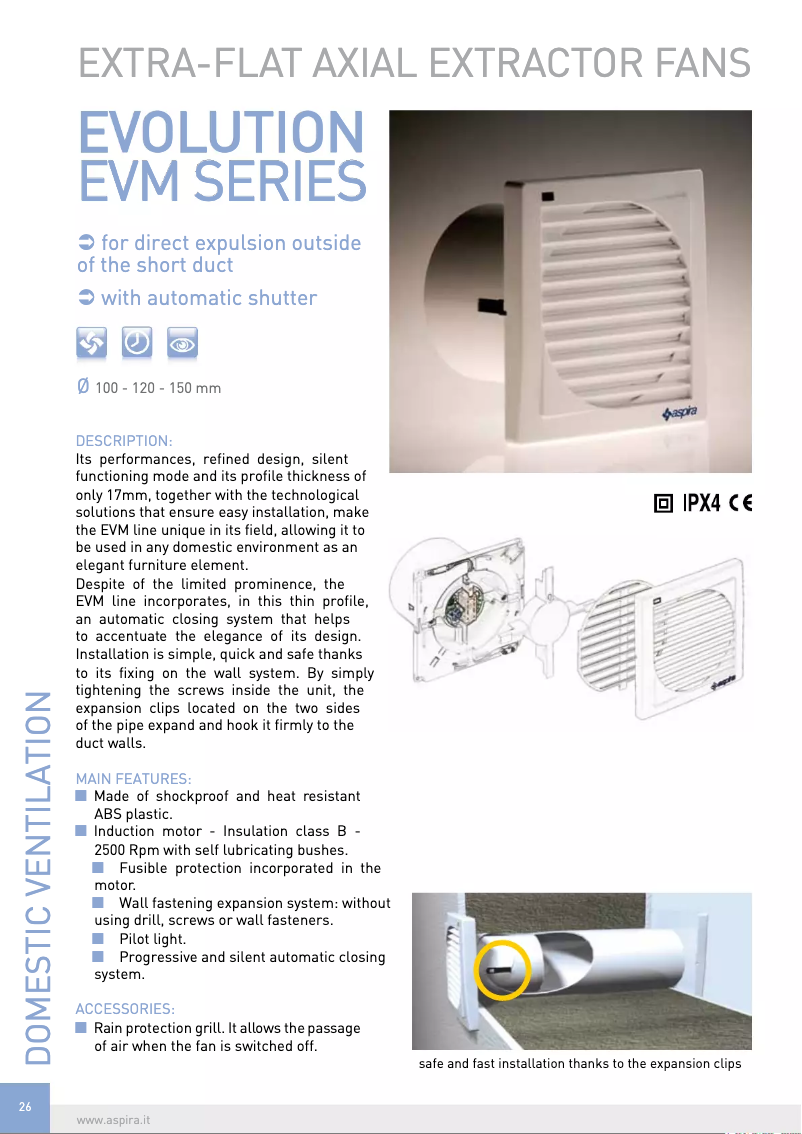 Page 1 de la notice Fiche technique Fantini Cosmi EVOLUTION EVM