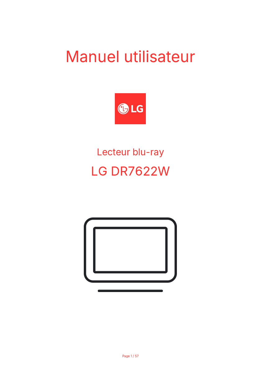 Page n°1 - Manuel utilisateur LG DR7622W