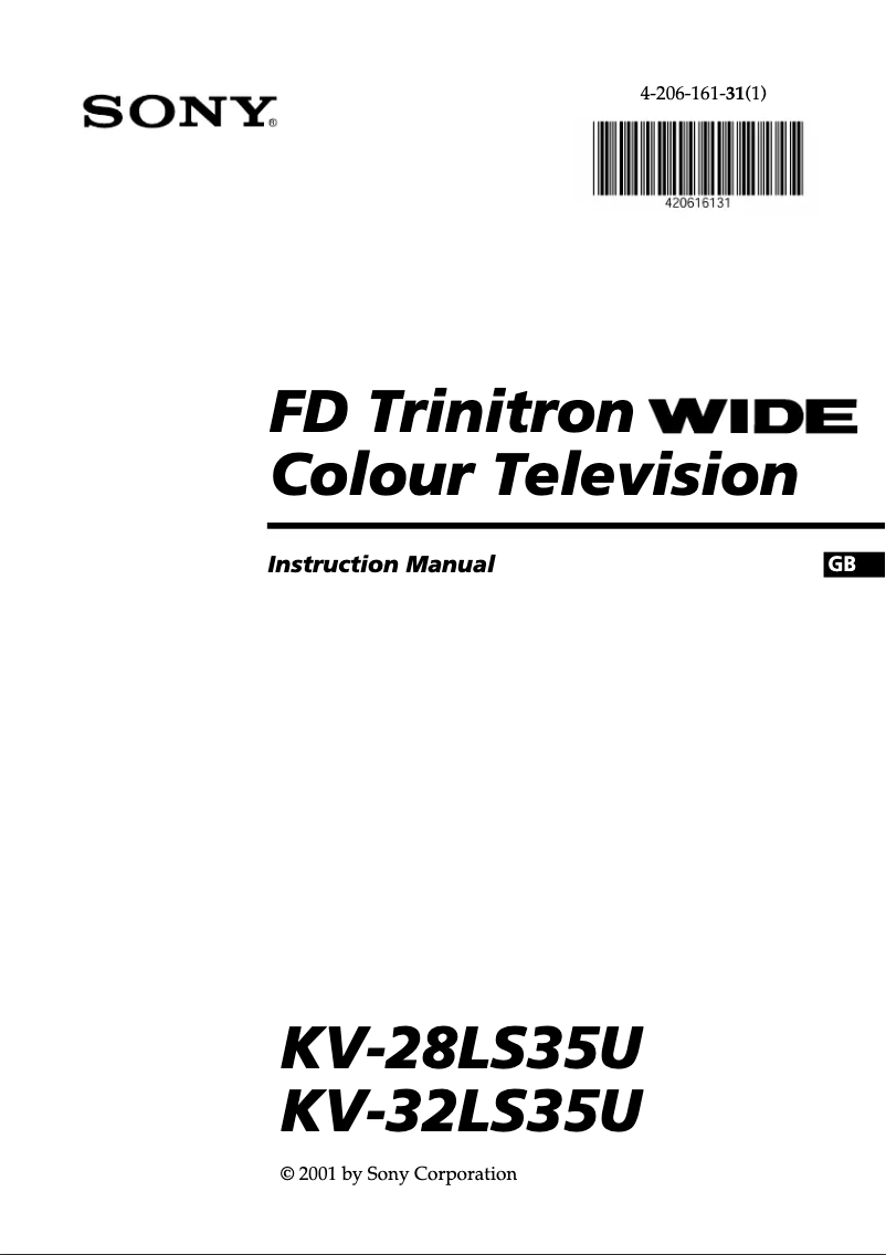 Page 1 de la notice Manuel utilisateur Sony KV-X2131D