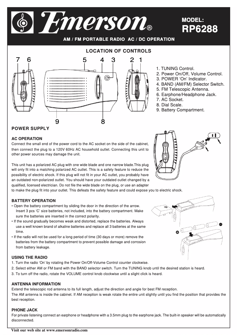 Page n°1 - Manuel utilisateur Emerson RP6288