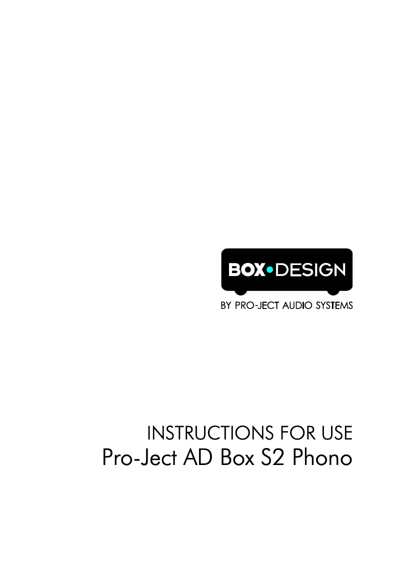 Page 1 of the manual User Manual Pro-Ject AD Box S2 Phono