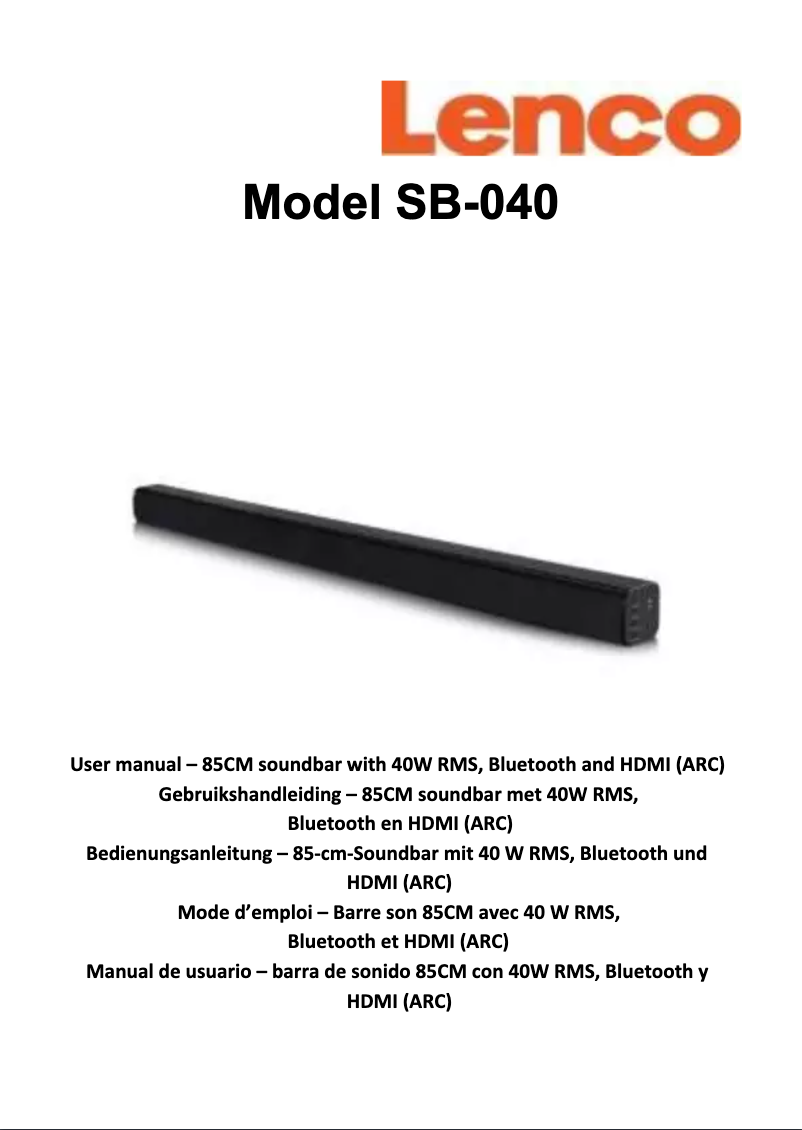 Image de la première page du manuel de l'appareil SB-040