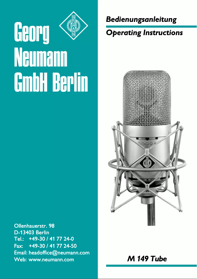 Page n°1 - Manuel utilisateur Neumann M 149