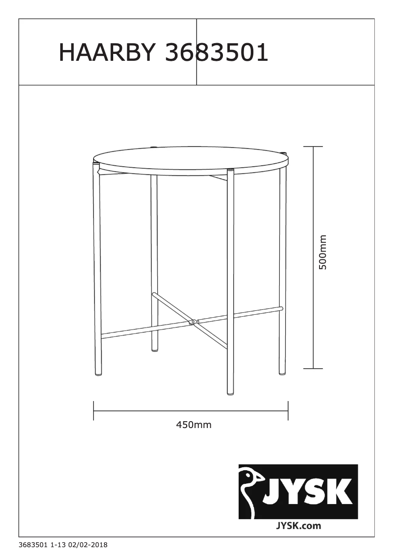 Page 1 de la notice Manuel utilisateur JYSK Haarby