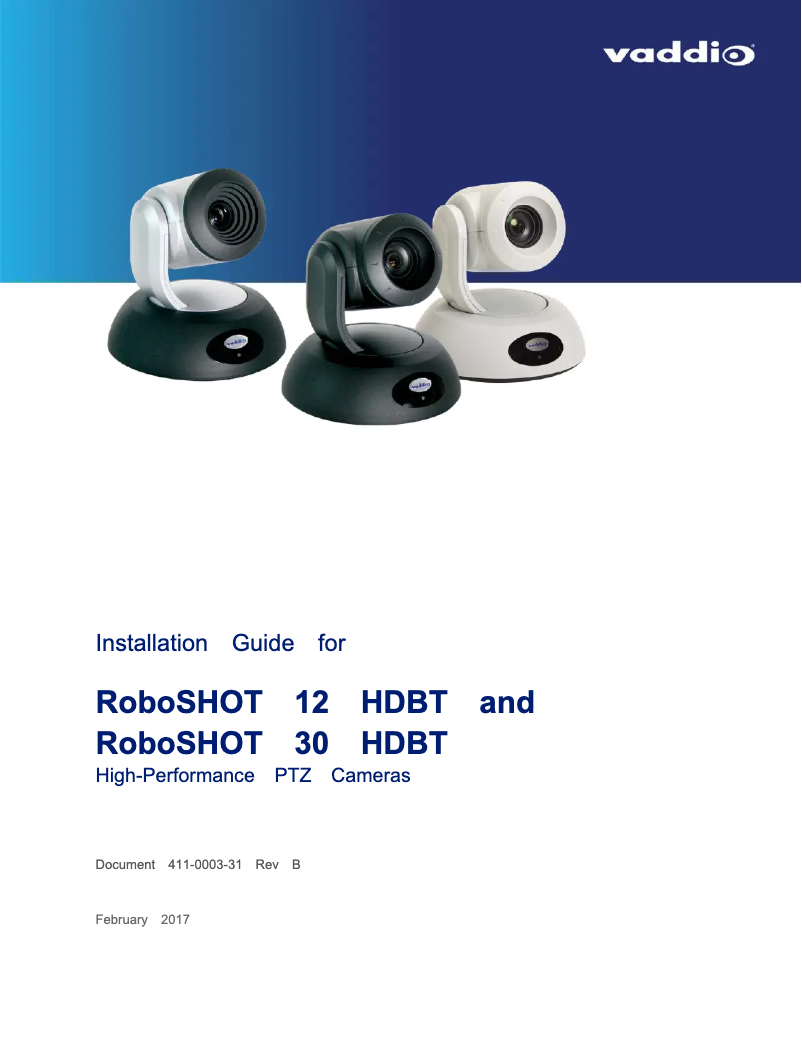 Page 1 de la notice Manuel utilisateur Vaddio RoboSHOT 12 OneLINK HDBT