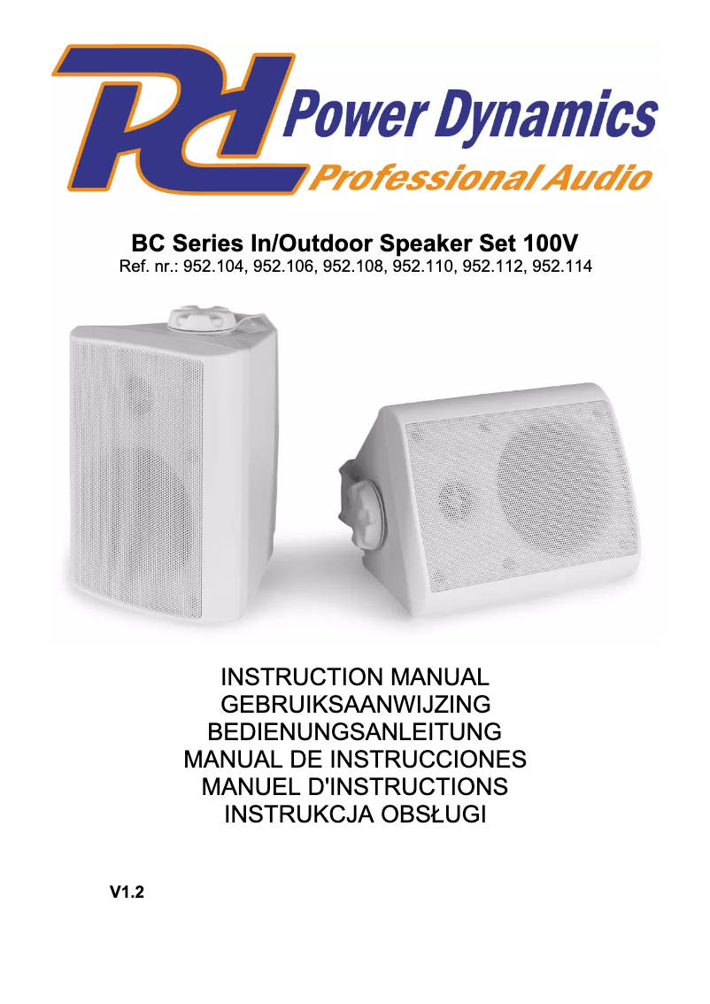 Page 1 de la notice Manuel utilisateur Power Dynamics BC50VB