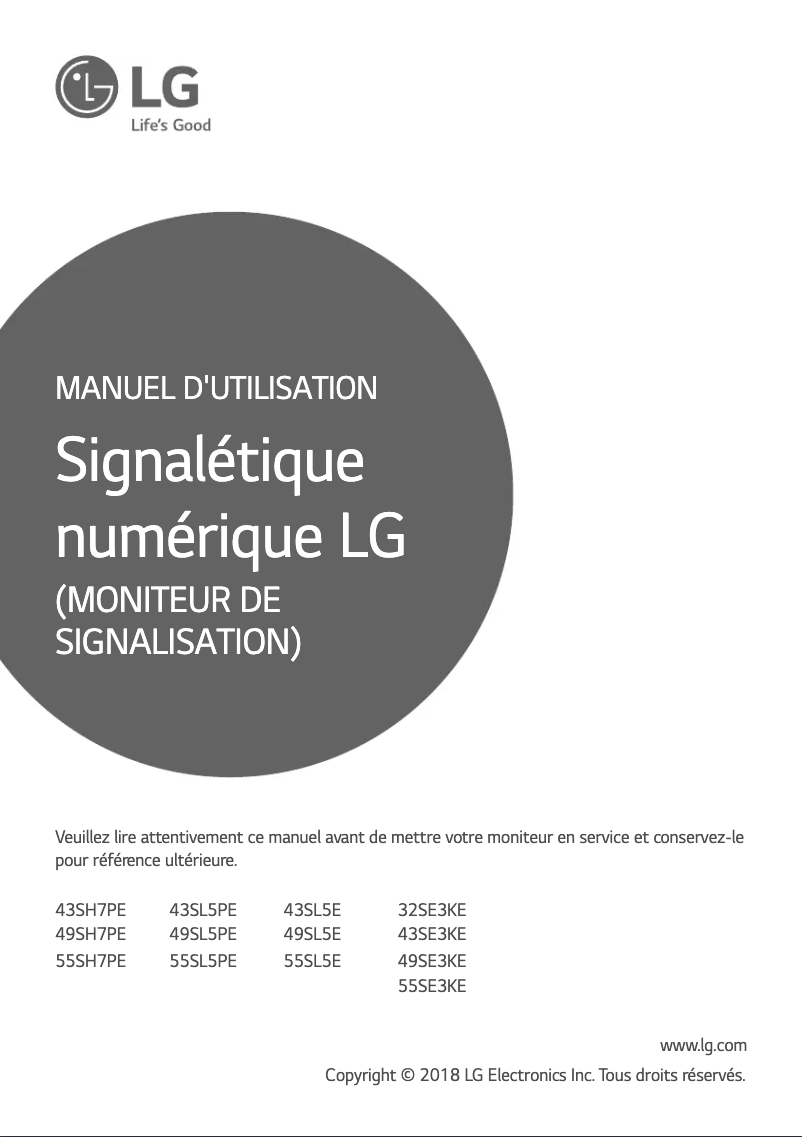 Image de la première page du manuel de l'appareil 55SE3KE