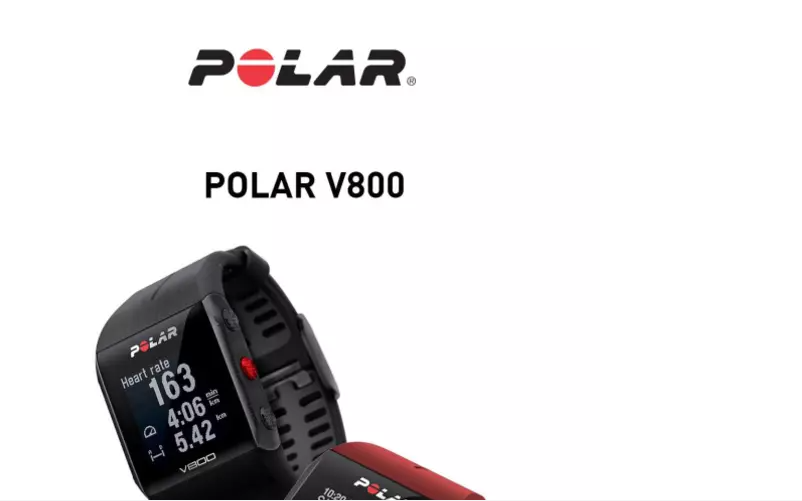 Image de la première page du manuel de l'appareil V800