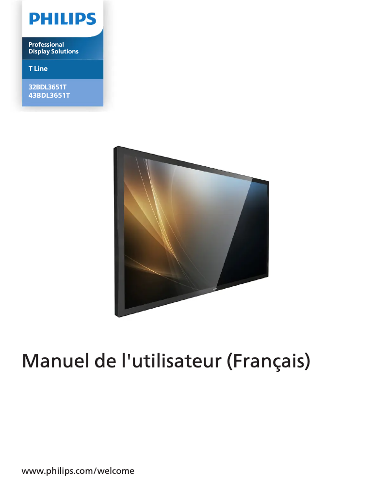 Page 1 de la notice Manuel utilisateur Philips 43BDL3651T