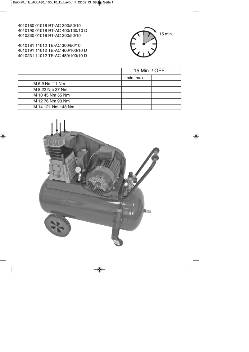Image de la première page du manuel de l'appareil TE-AC 480/100/10 D