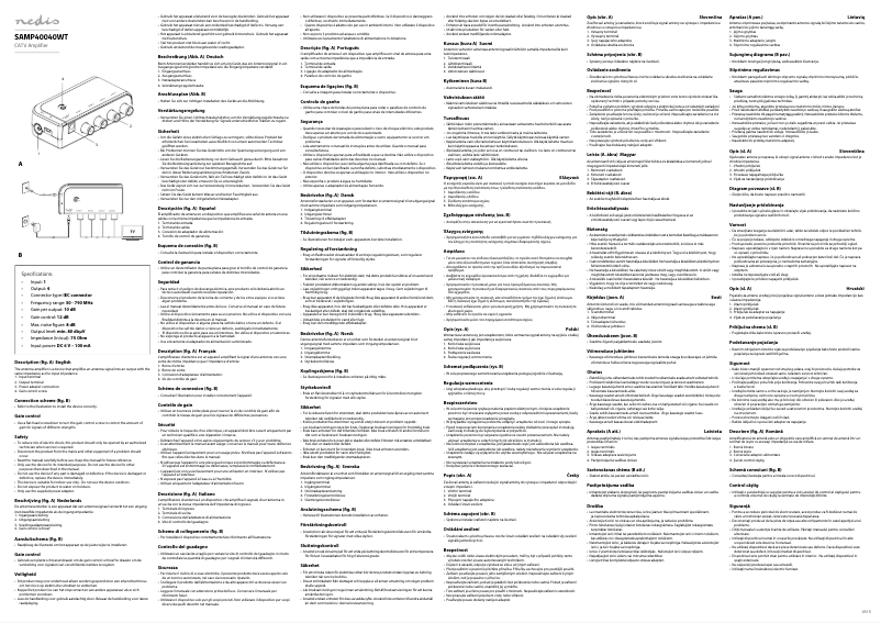 Page 1 de la notice Manuel utilisateur Nedis SAMP40040WT