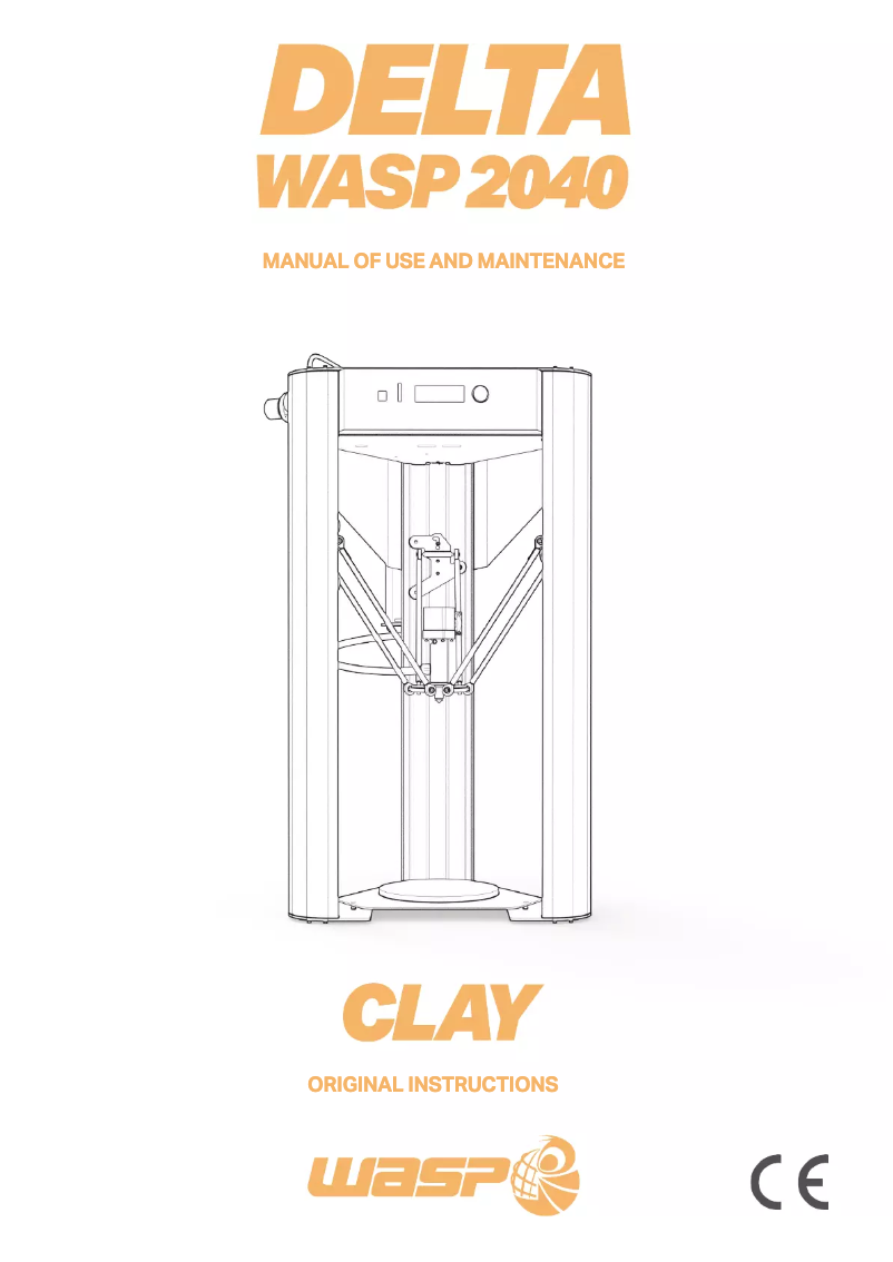 Page 1 de la notice Manuel utilisateur Wasp Delta 2040 Clay