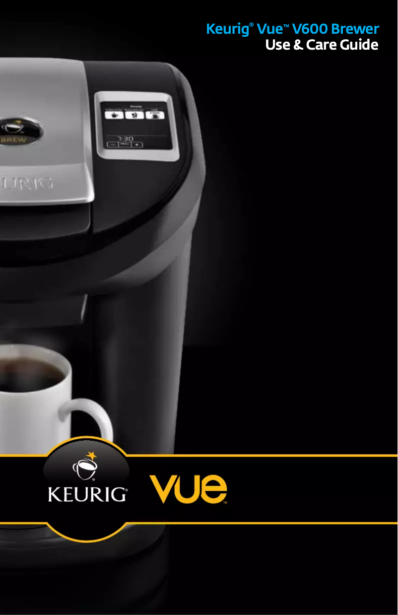 Page n°1 - Manuel utilisateur Keurig Vue V600