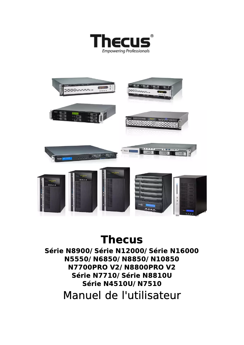 Page 1 de la notice Manuel utilisateur Origin Storage Thecus N4510U PRO-R