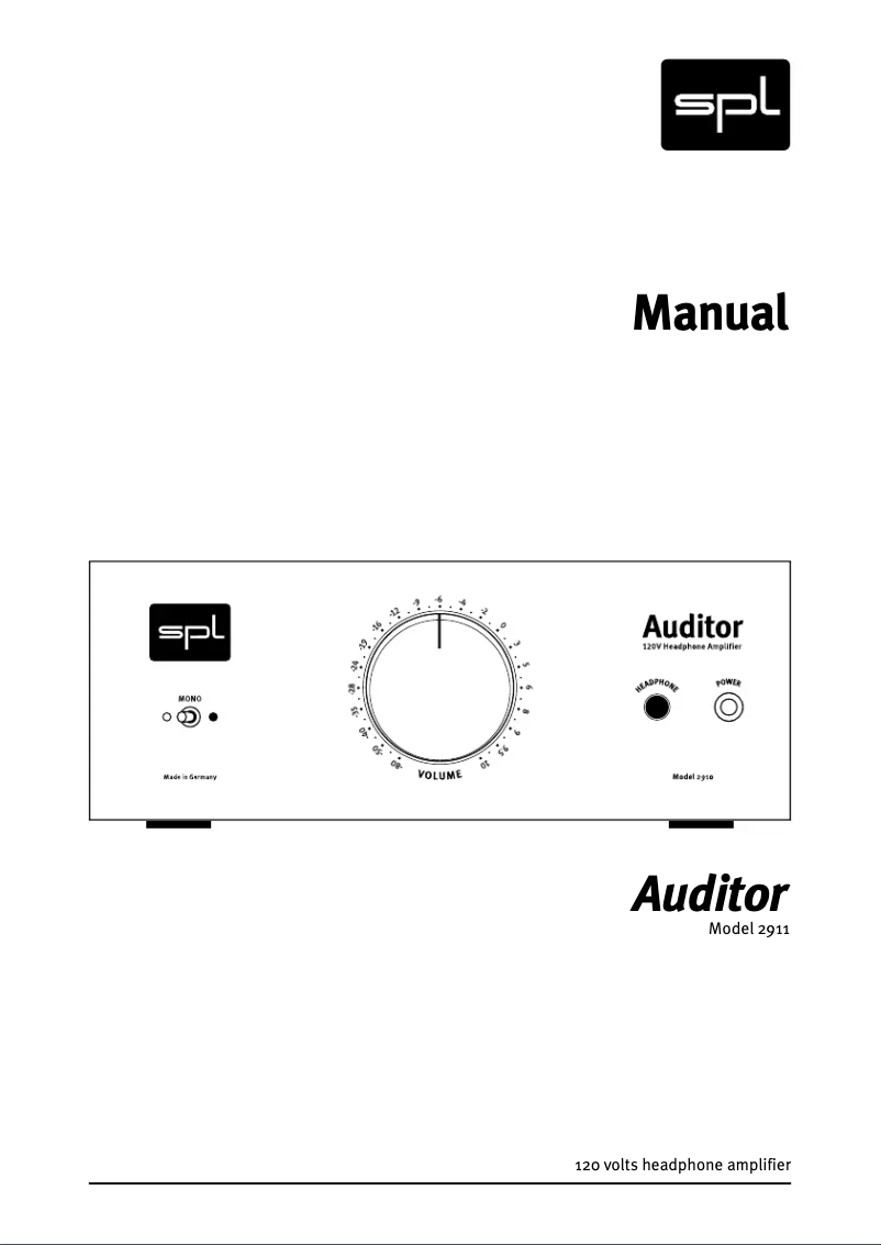 Image de la première page du manuel de l'appareil Auditor