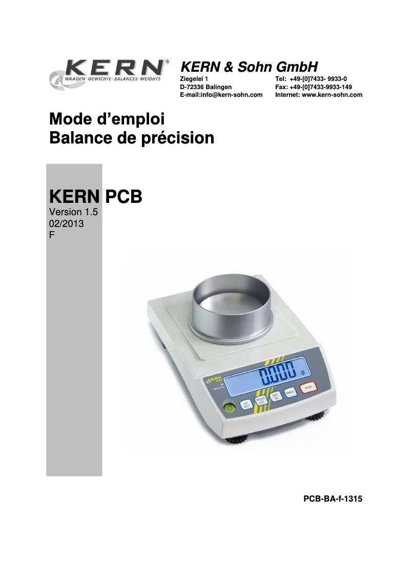 Image de la première page du manuel de l'appareil PCB 100-3