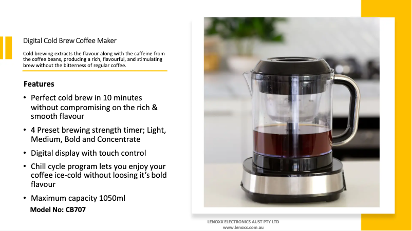 Page 1 de la notice Fiche technique Healthy Choice CB707