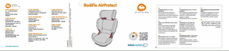 Page 1 de la notice Manuel utilisateur Bebe Confort RodiFix AirProtect