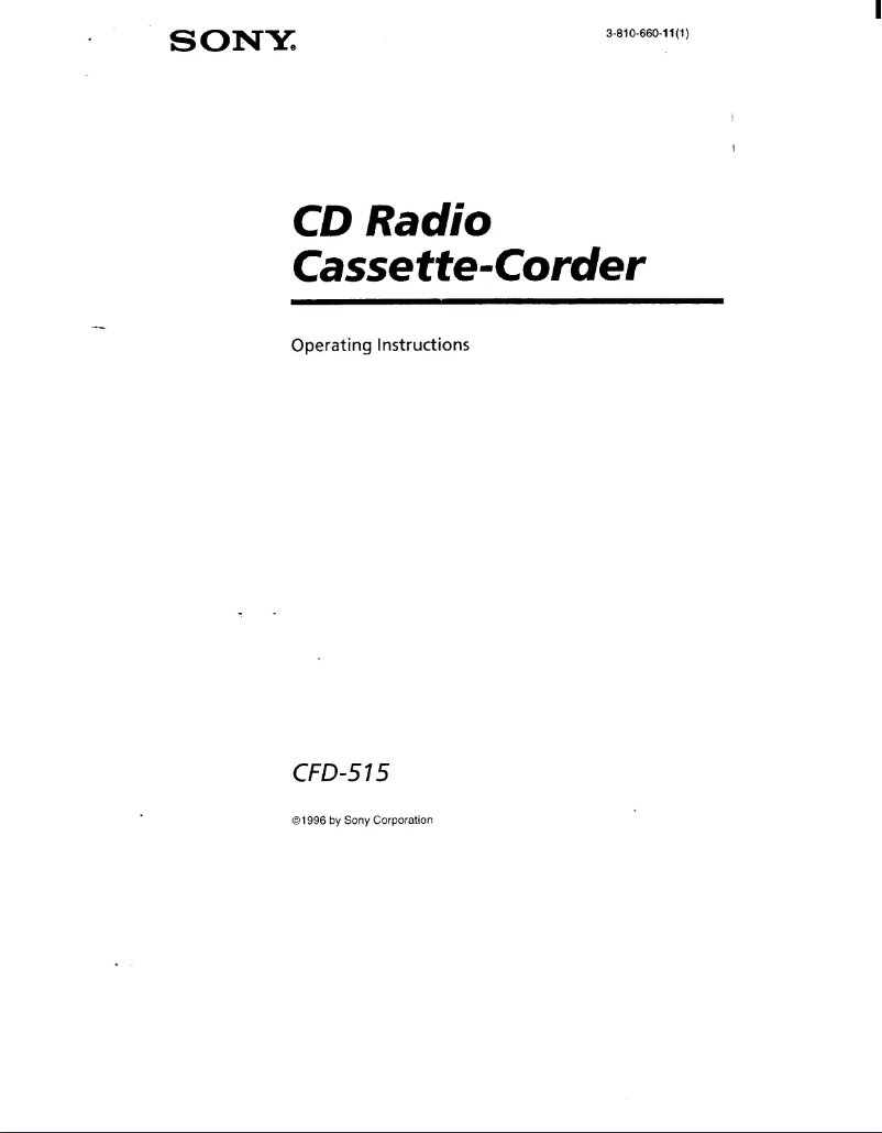 Page 1 de la notice Manuel utilisateur Sony CFD-515