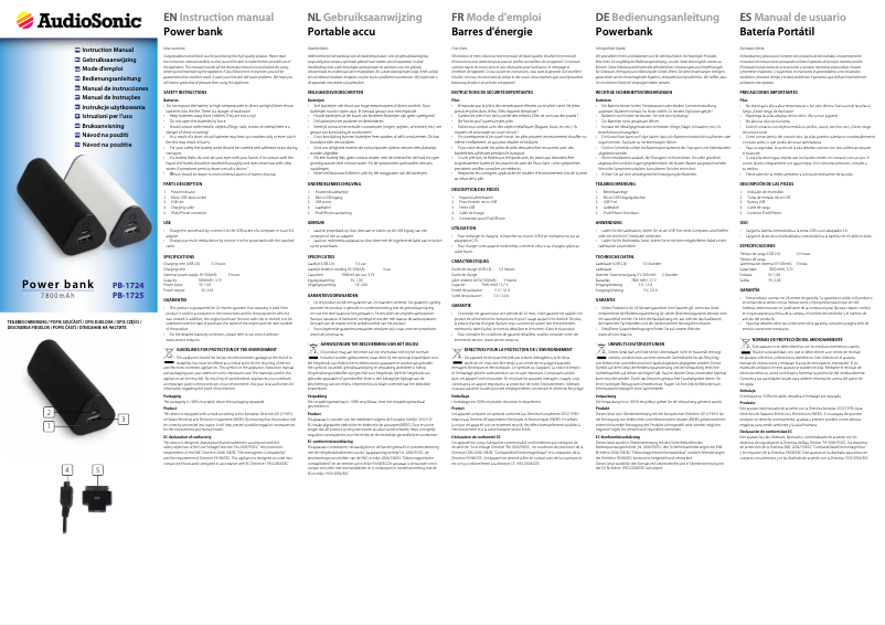 Page 1 de la notice Manuel utilisateur TriStar PB-1724